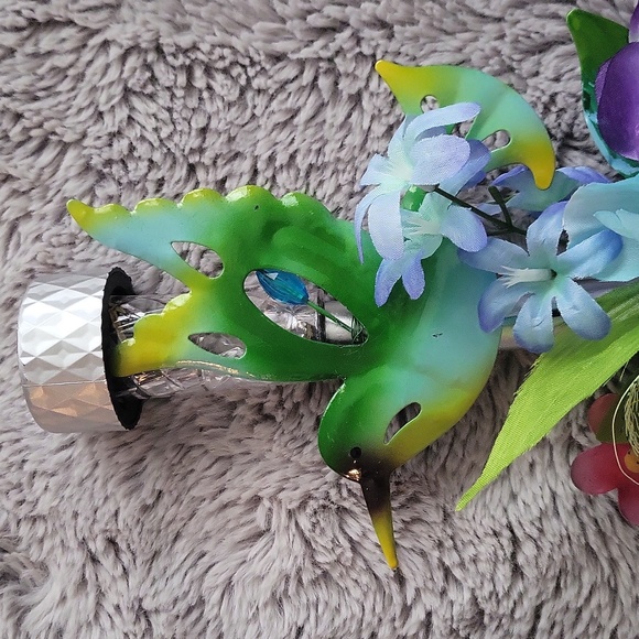 GREEN Blue Hummingbird Solar Lights Grave Markers Spring Summer Outdoor - Picture 9 of 17